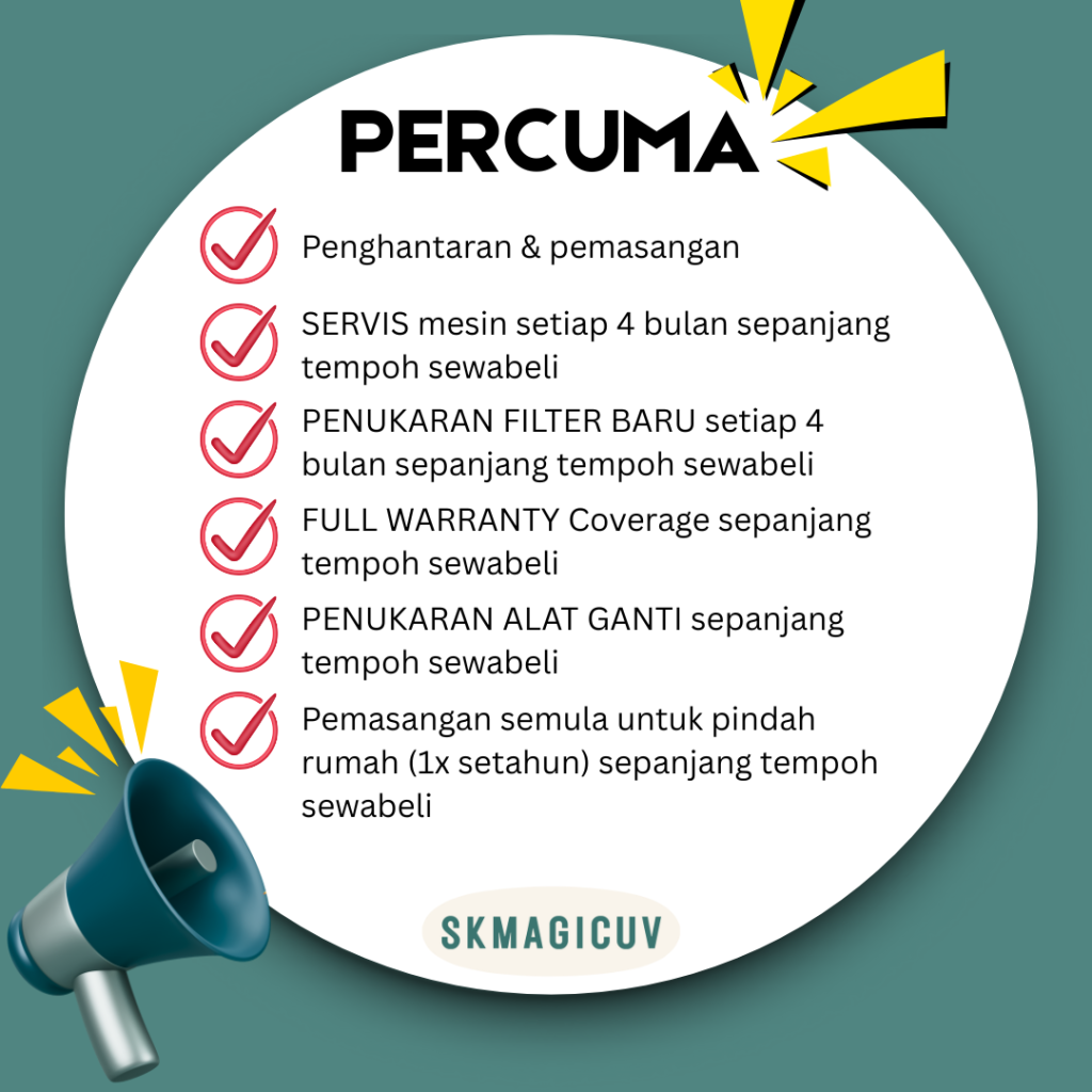 servis selepas pembelian penapis air sk magic
